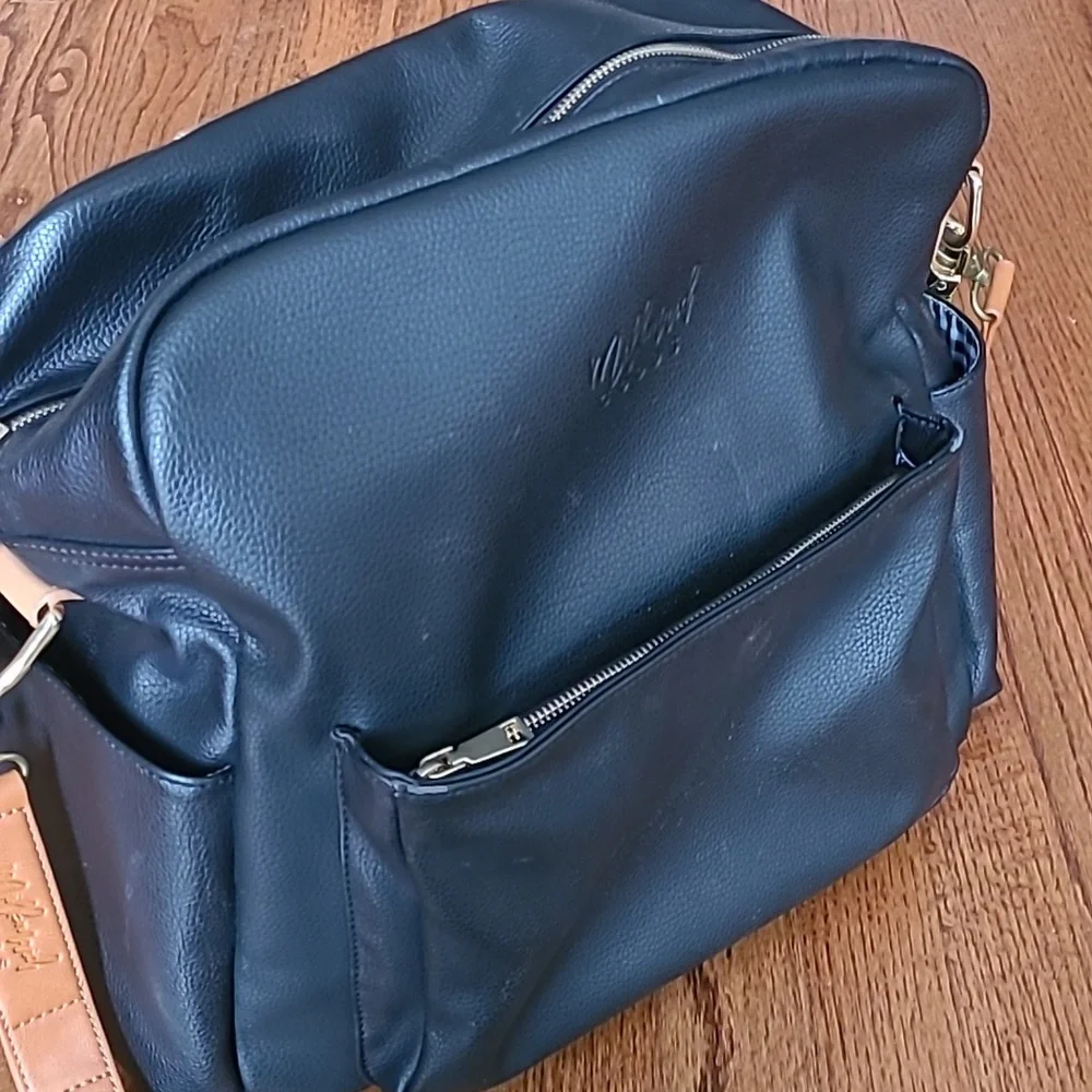 Milkmaid Black and Tan Backpack Diaper Bag - Picture 13 of 13